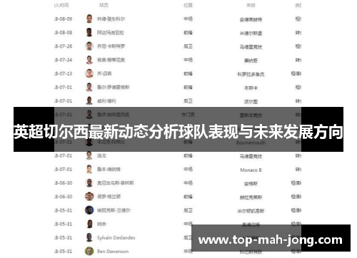 英超切尔西最新动态分析球队表现与未来发展方向 英超切尔西最新动态分析球队表现与未来发展方向